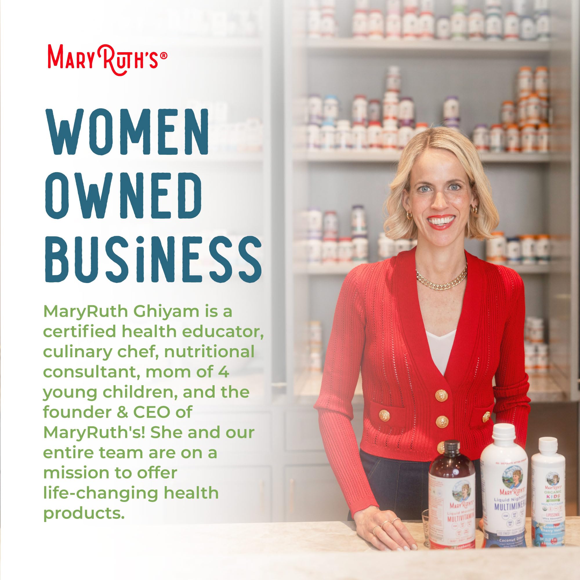 MaryRuth's Kids Focus mezcla-herbal: fórmula adaptógena para serenidad.