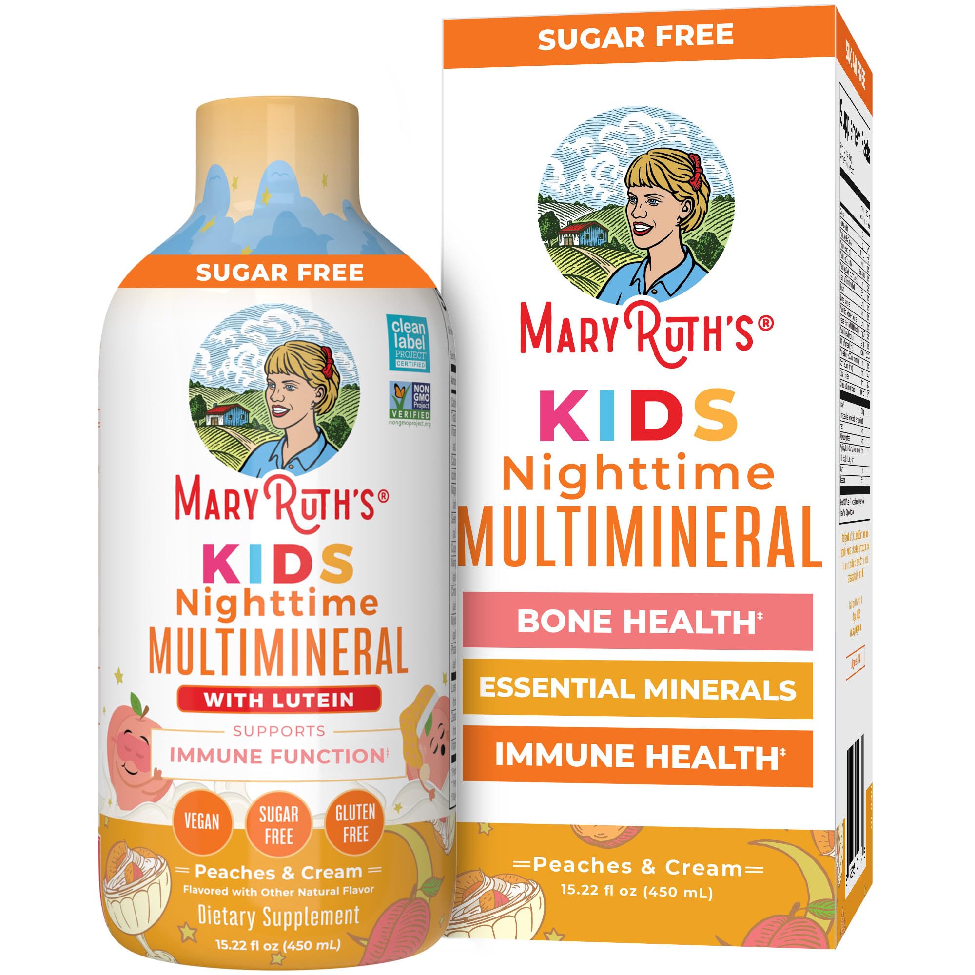 MaryRuth's Kids Nocturno Multimineral, frasco en primer plano para rutina nocturna.