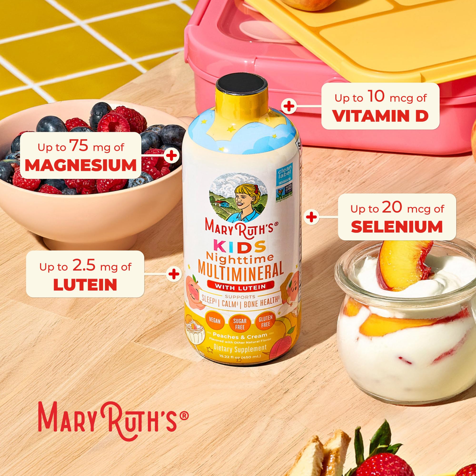 Selenio en MaryRuth's como antioxidante para la salud celular.