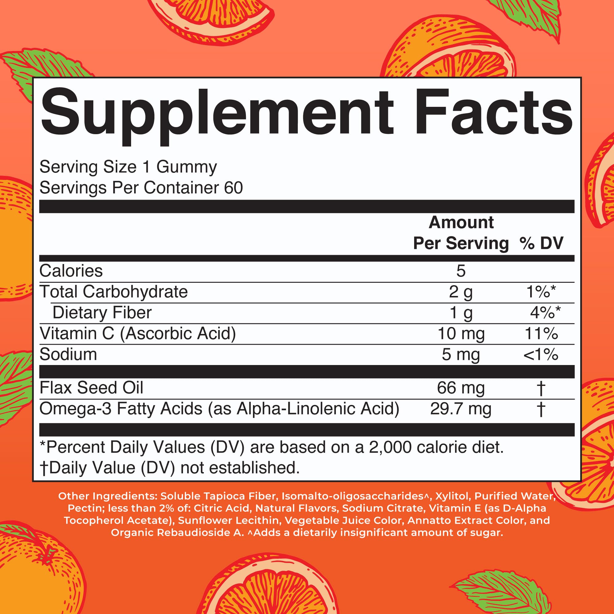 MaryRuth's Omega 3 gomas sabor naranja, sabor agradable para uso diario.