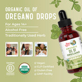 MaryRuth's Oregano Oil Drops con certificación USDA Organic.