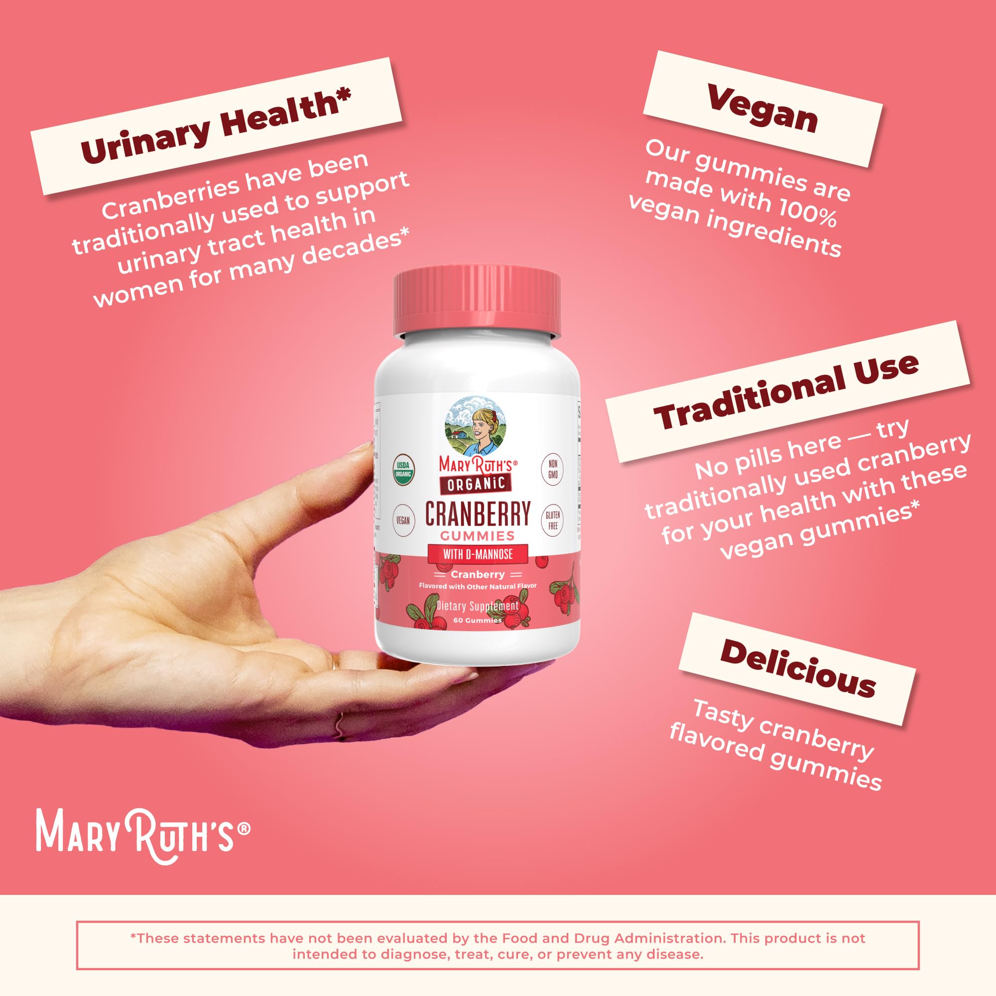 MaryRuth's gominolas con D-Mannosa, dosis recomendada en la etiqueta