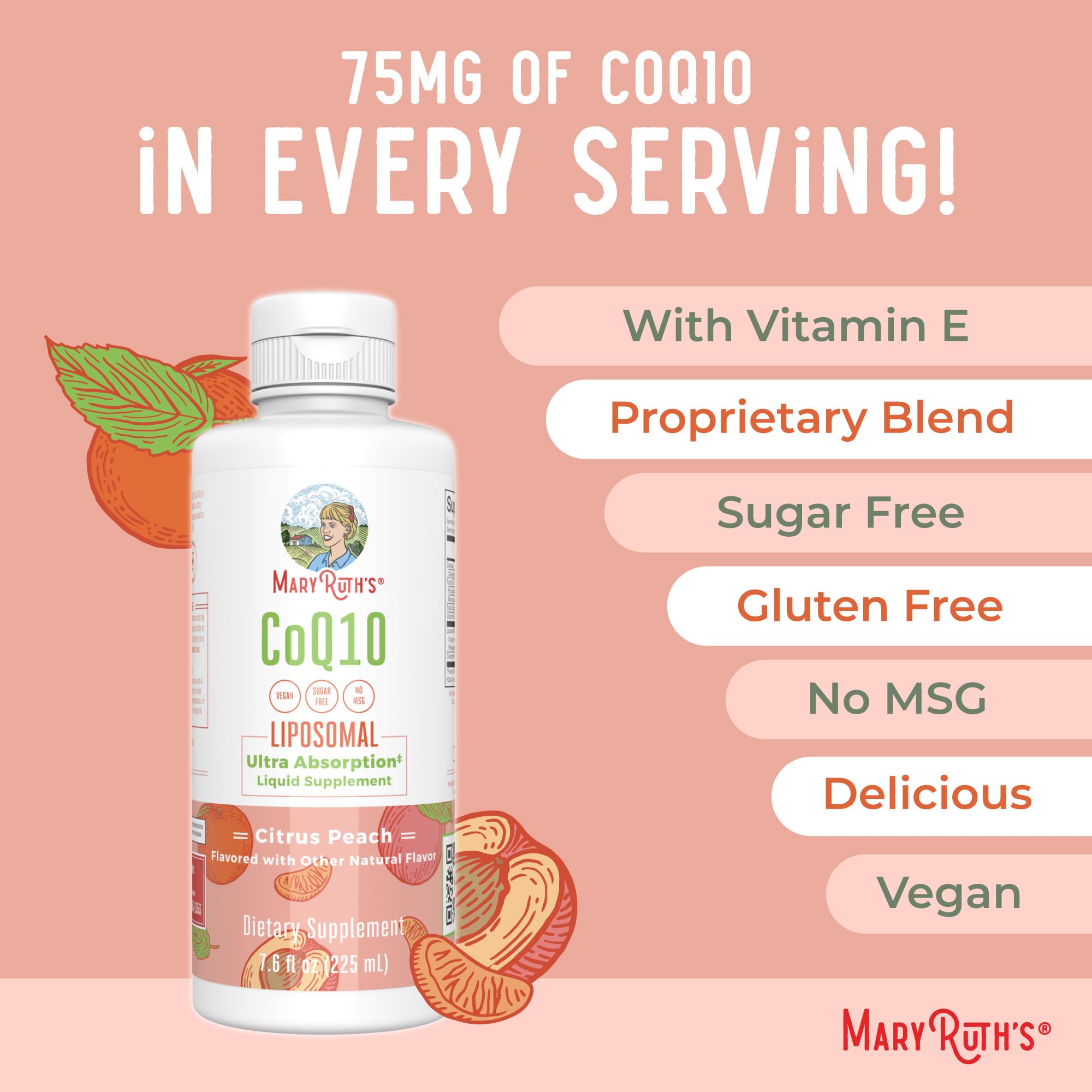 MARYRUTH'S CoQ10 liposomal, dosis diaria recomendada en la etiqueta.