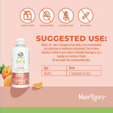 MARYRUTH'S CoQ10 liposomal, etiqueta detallada con información vegana.