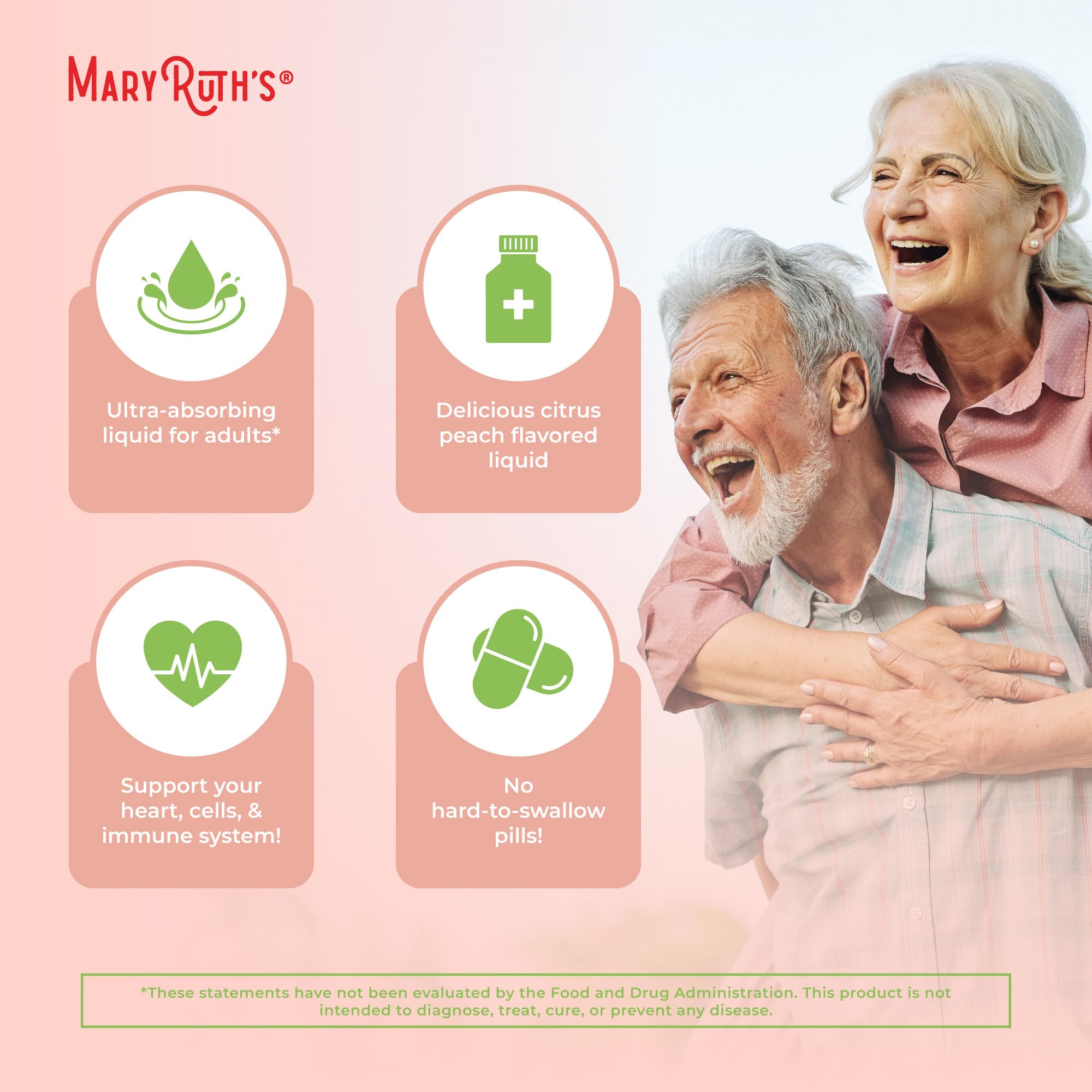 MARYRUTH'S CoQ10 liposomal, forma ubiquinona para metabolismo celular.