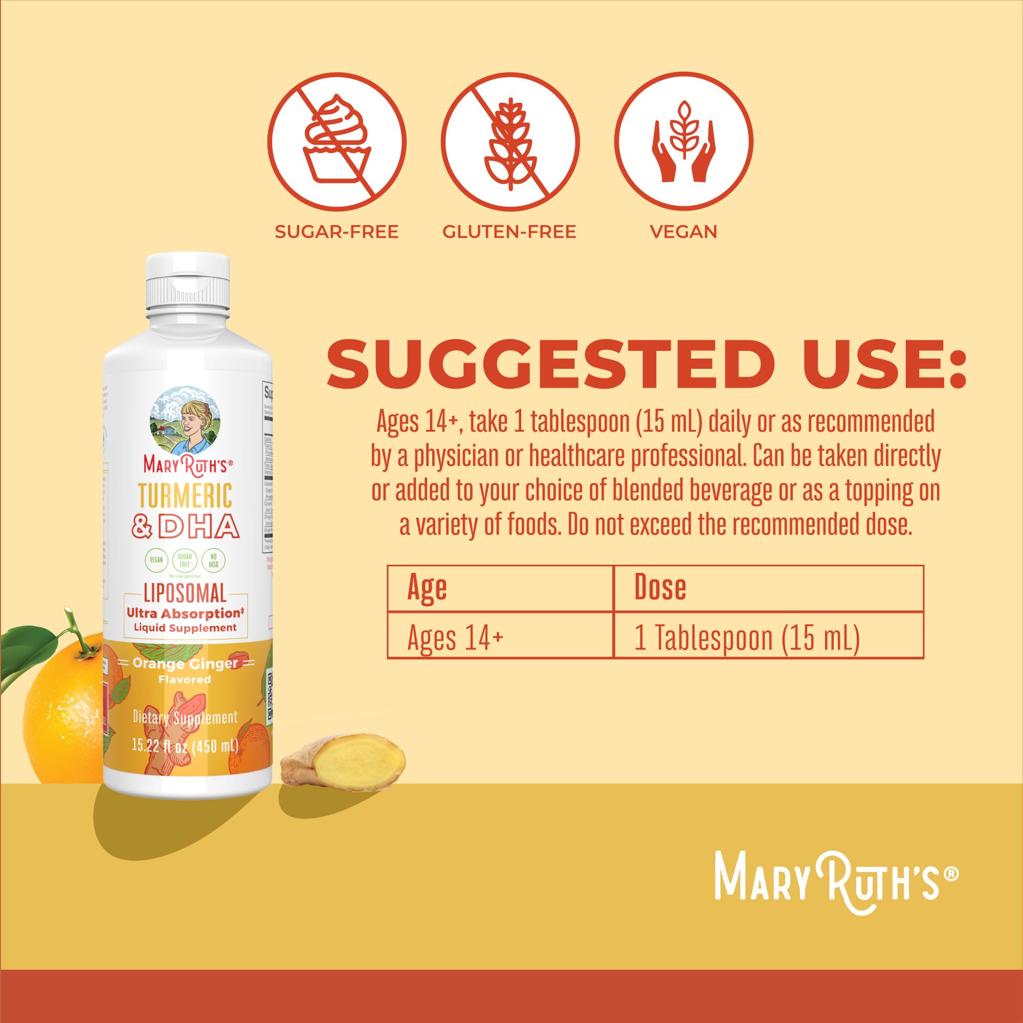 MaryRuth's DHA de algas en botella, fuente diaria de omega-3.