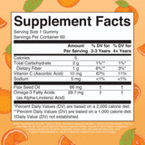 Gomitas MaryRuth's Organics omega-3, sabor naranja, para niños 2+ años.