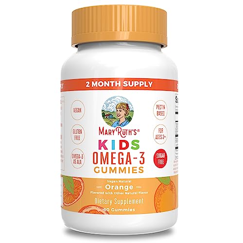 MaryRuth's Organics gomitas omega-3, vitamina C incluida, sabor naranja para niños.