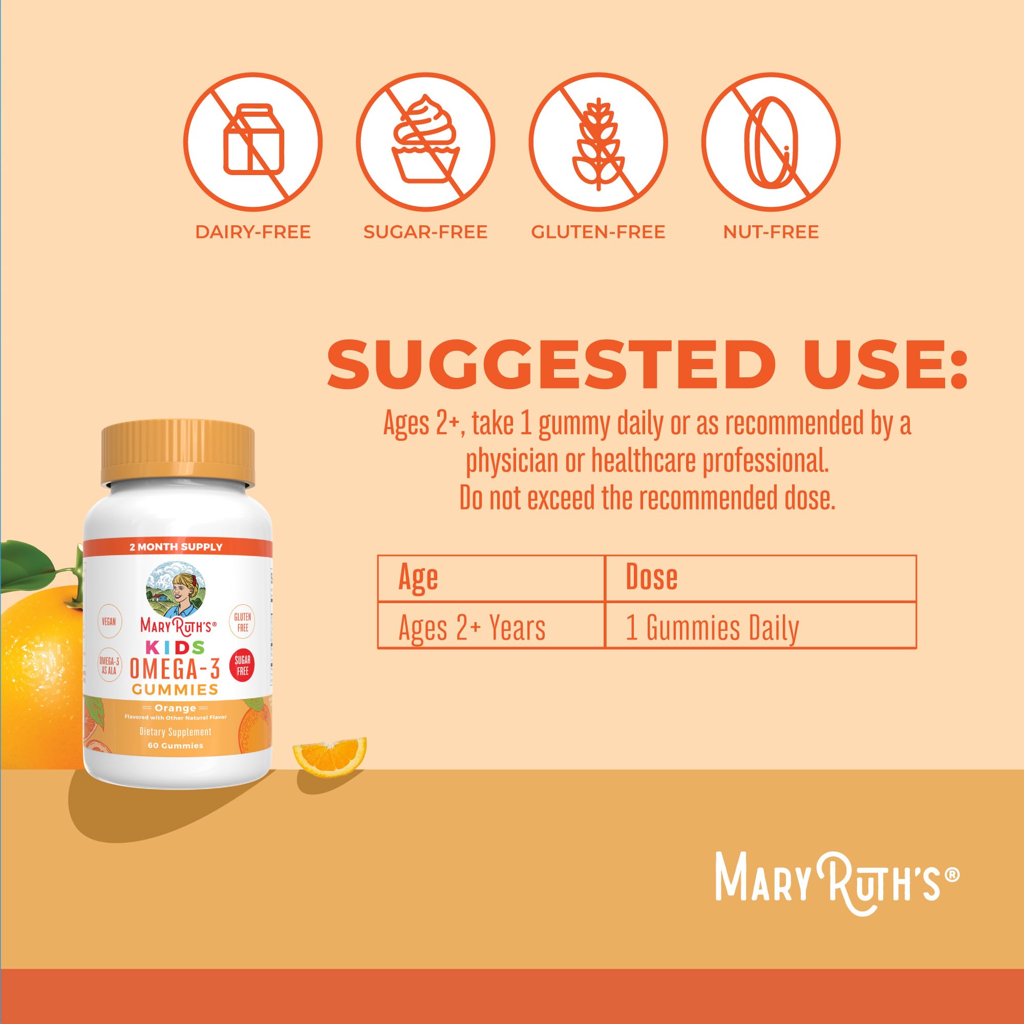 MaryRuth's Organics omega-3 vegan gomitas, sin olor a pescado, ideal para niños quisquillosos.