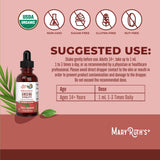 MaryRuth's Organics, detalle de ginseng en la etiqueta, opción de energía suave.