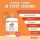 Sin gelatina, MaryRuth's Omega 3-6-7-9 aptas para vegetarianos.