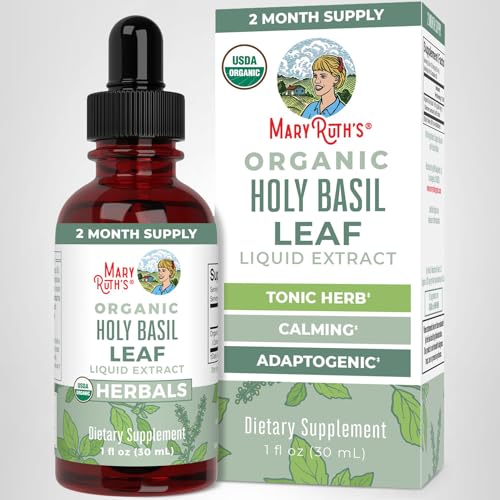 MaryRuth's Tulsi ritual diario, tranquilidad en gotas.