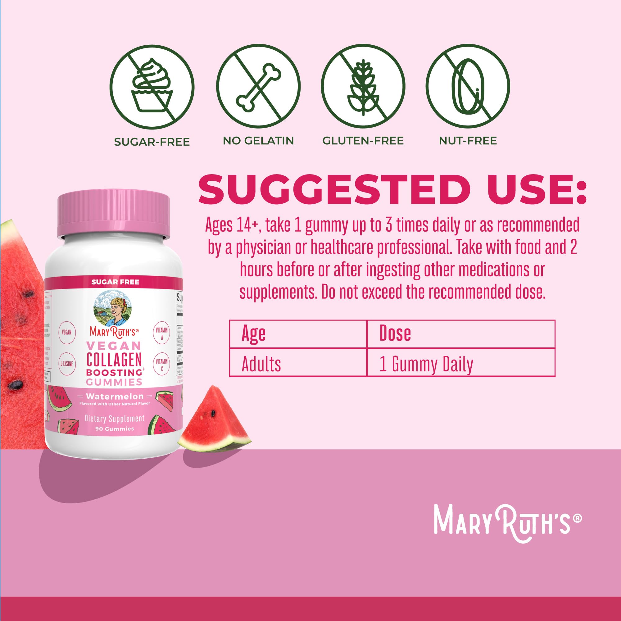 MaryRuth's Organics gominolas con lysina y amla, ingredientes clave para la piel y el cabello.