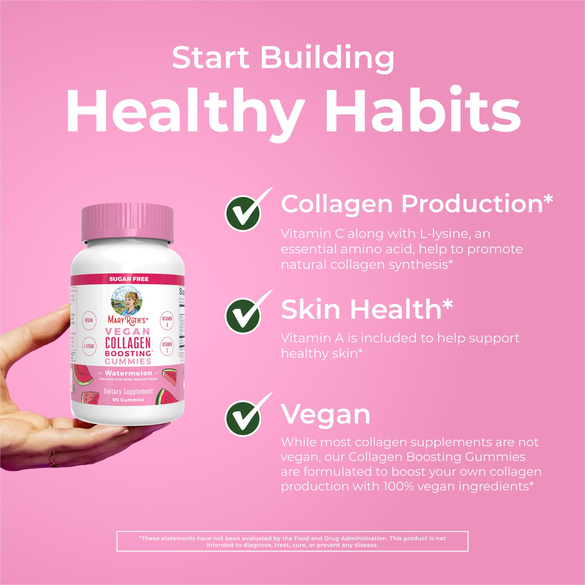 MaryRuth's Organics gominolas con vitamina C, apoyo nutritivo para la piel.