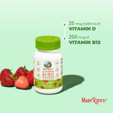 MaryRuth's D3+B12 gomitas aptas para veganos y sin gluten.