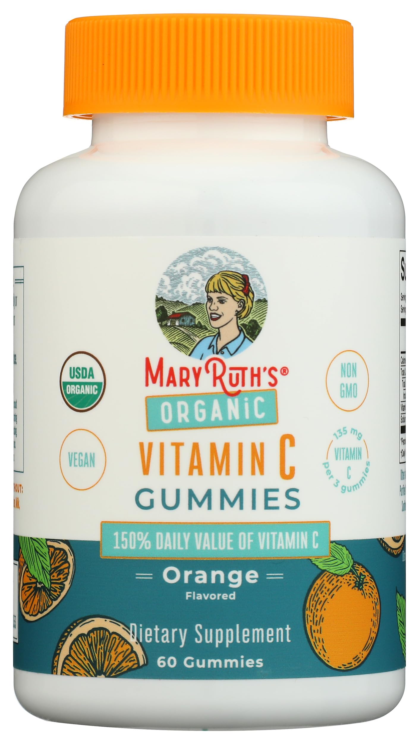 MaryRuth's Vitamina C gominolas sobre mesa, textura gomosa para consumo diario.