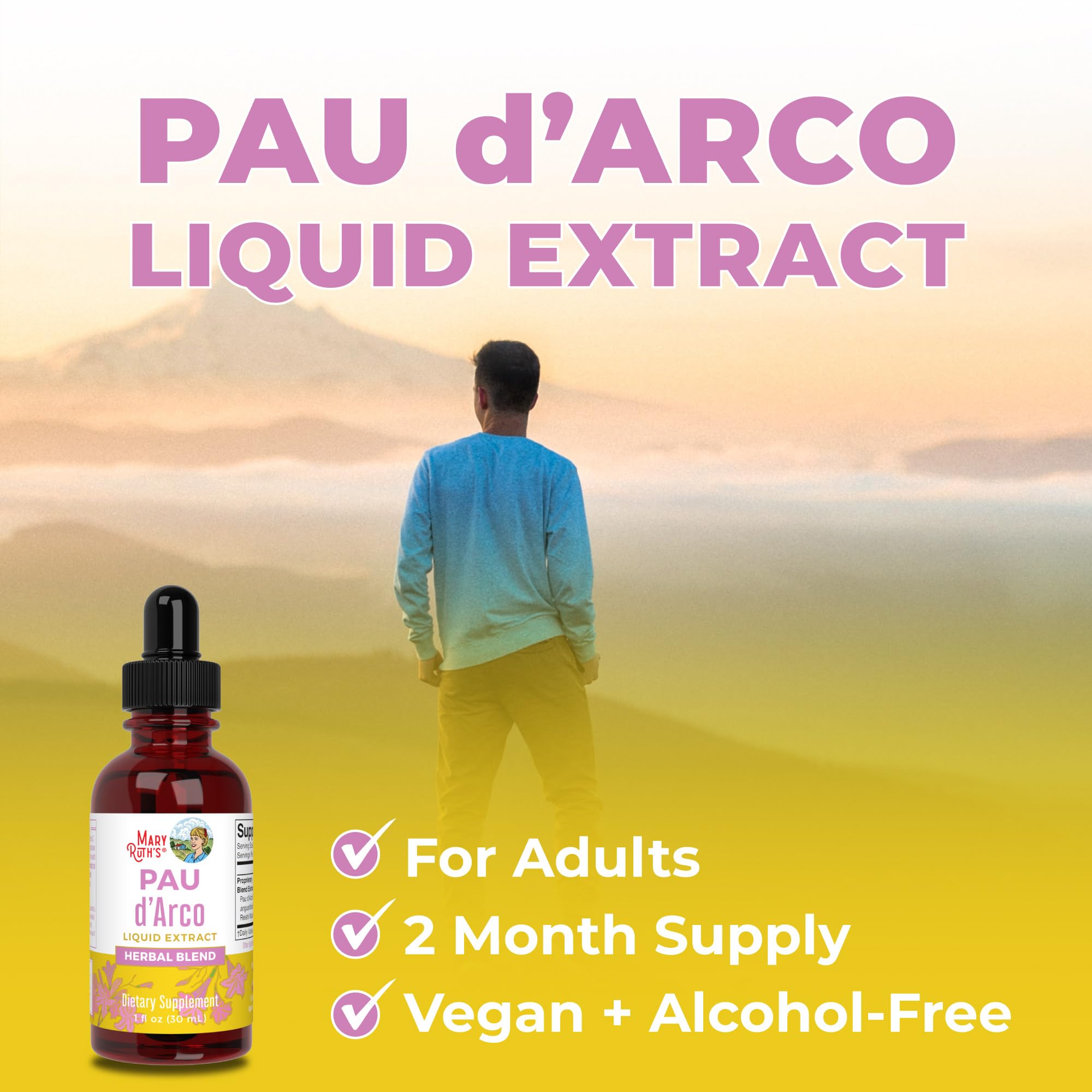 MARYRUTH'S pau d'arco blend usnea-liquen para un perfil botánico completo