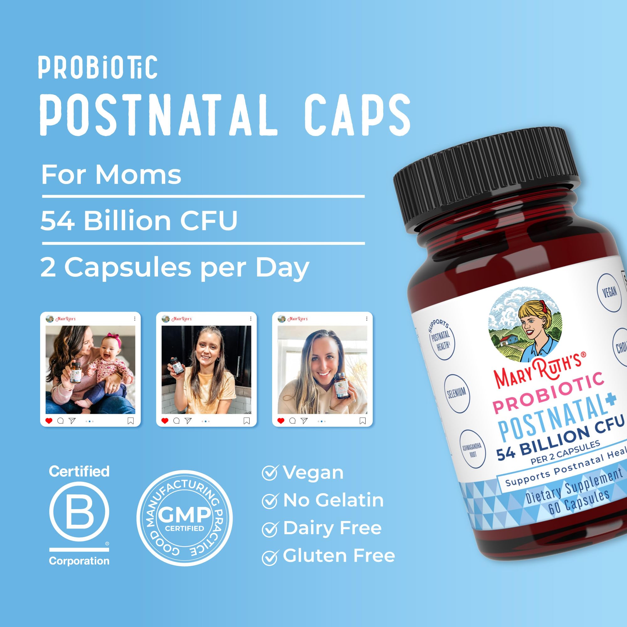 MaryRuth's Postnatal Probiotics ashwagandha para equilibrio general