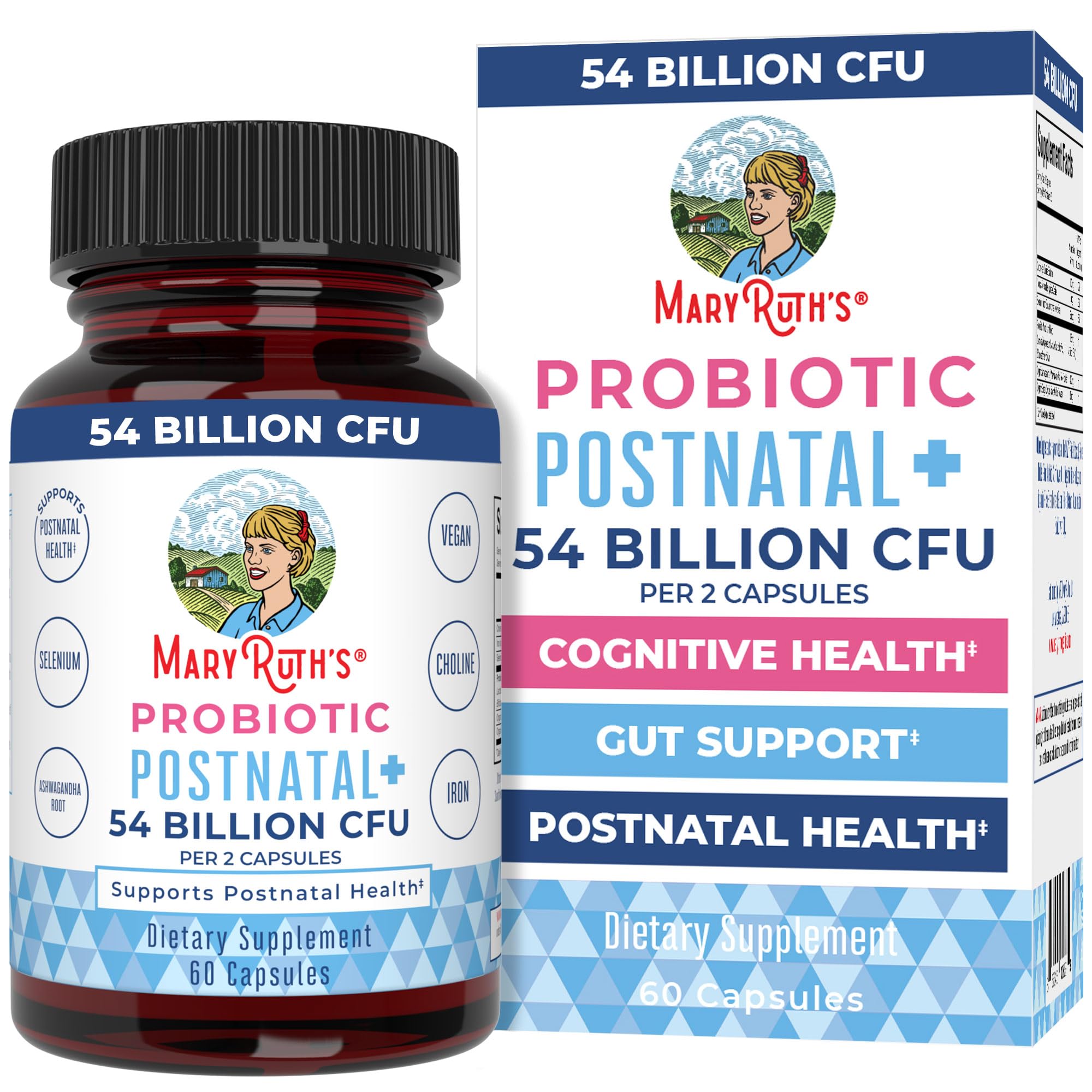 MaryRuth's Postnatal Probiotics botella: frasco práctico para lactancia diaria
