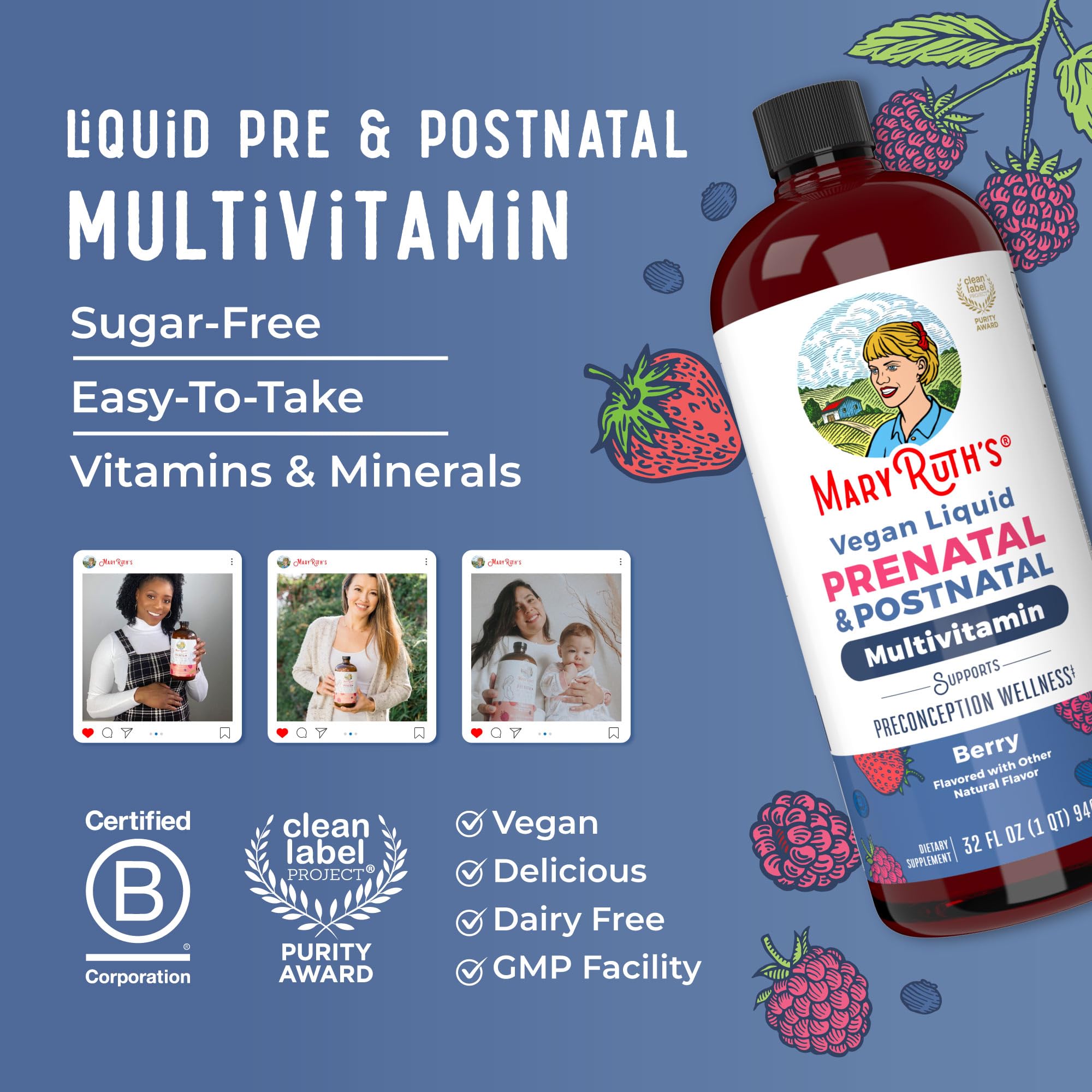 MARYRUTH'S certificado por Clean Label Project y B Corp.