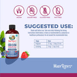 MaryRuth's hierro líquido con sabor a baya: complemento diario para energía