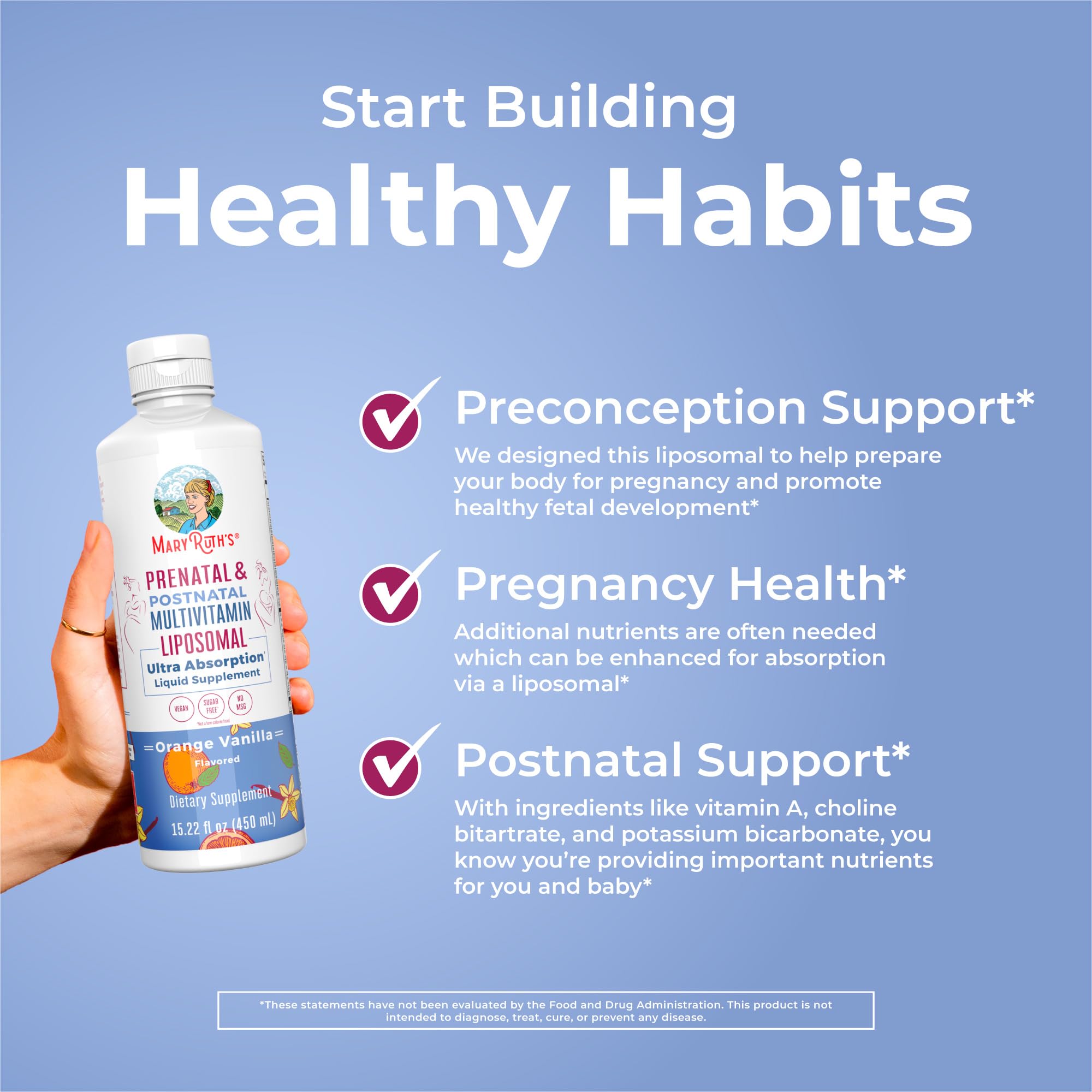 MaryRuth's liposomal mantiene frescura al refrigerar después de abrir.