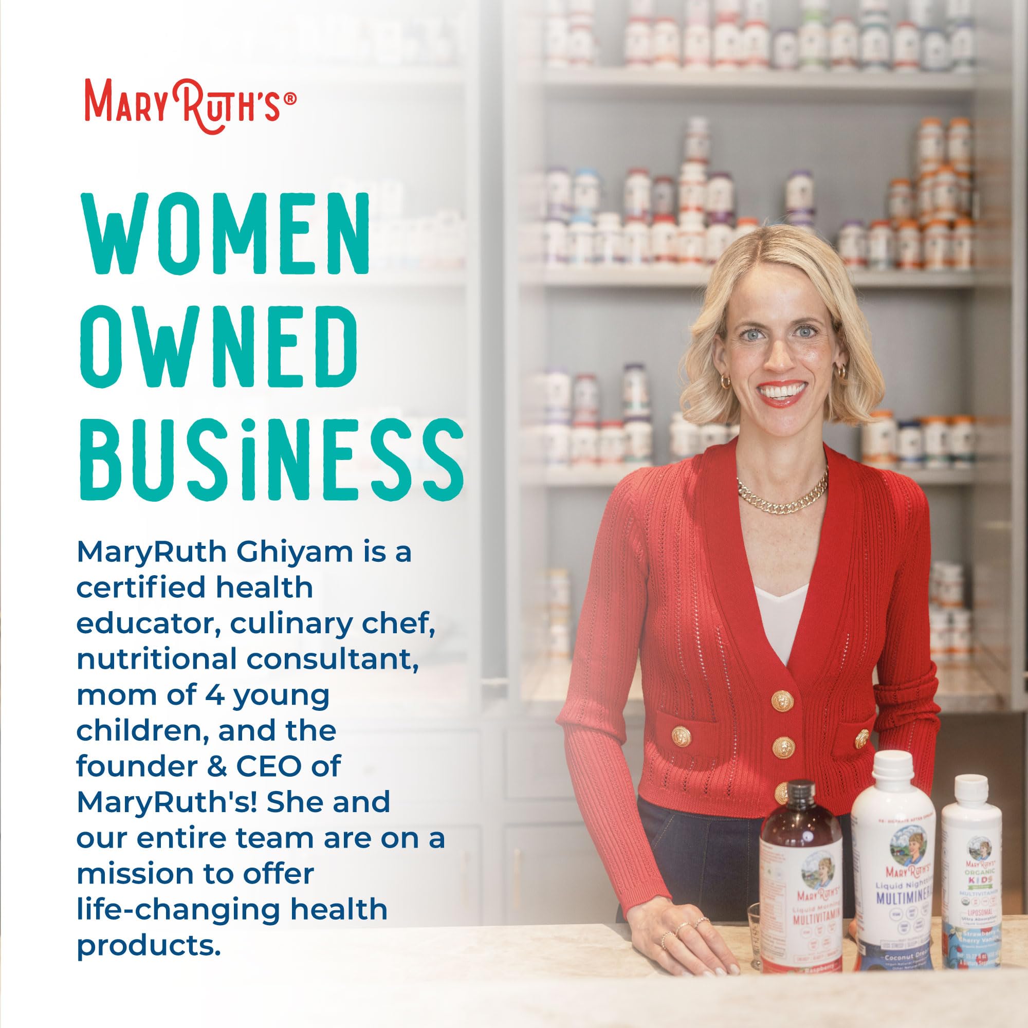 MaryRuth's 3-en-1 Probiotics sin gluten y sin azúcar, opción vegana