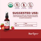 MaryRuth's spray sabor frambuesa, opción sabrosa diaria.
