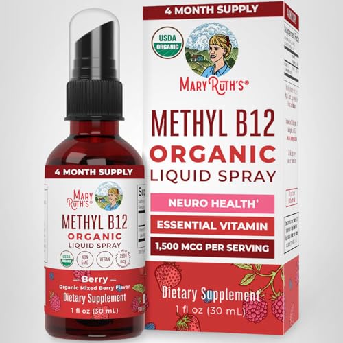 MaryRuth's spray B12 dosis diaria fácil de usar.
