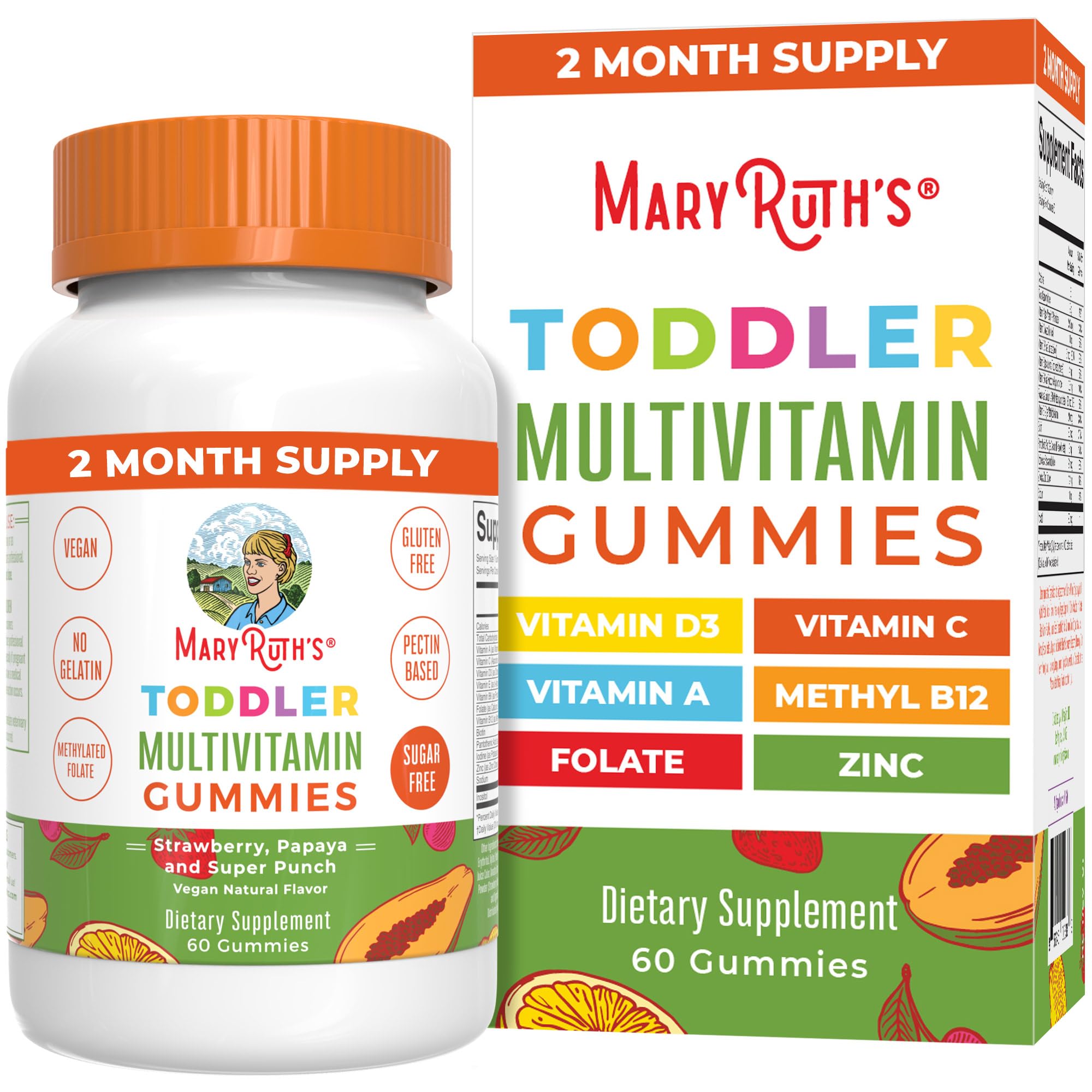 MaryRuth's gominolas para niños, frente de la botella, dosis diaria fácil