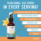 Mezcla herbal de malvavisco, gordolobo, tomillo y regaliz del spray MaryRuth's