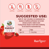 MaryRuth's tiras energéticas se disuelven en la lengua con facilidad.