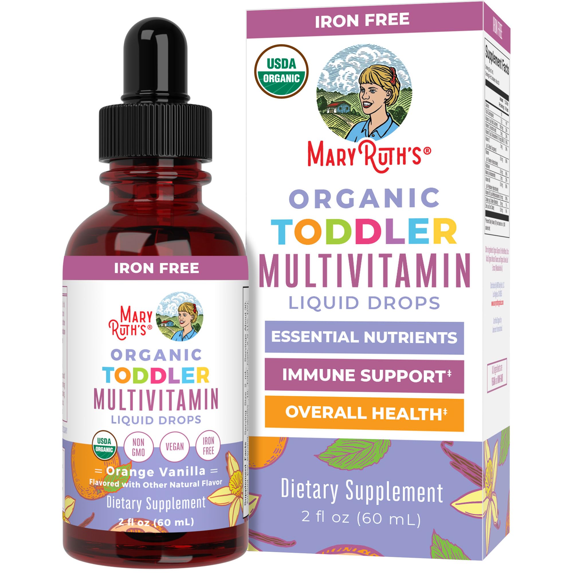 MaryRuth's Toddler Multivitamin en botella, fácil de administrar para niños.
