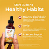 Gotero de MaryRuth's Turmeric Gold para dosis precisas y sencillas.