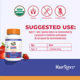 MaryRuth's Vitamin D3 Gummies etiqueta nutricional para planeación diaria.
