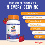 MaryRuth's Vitamin D3 Gummies ingredientes veganos, sin gluten ni gelatina.