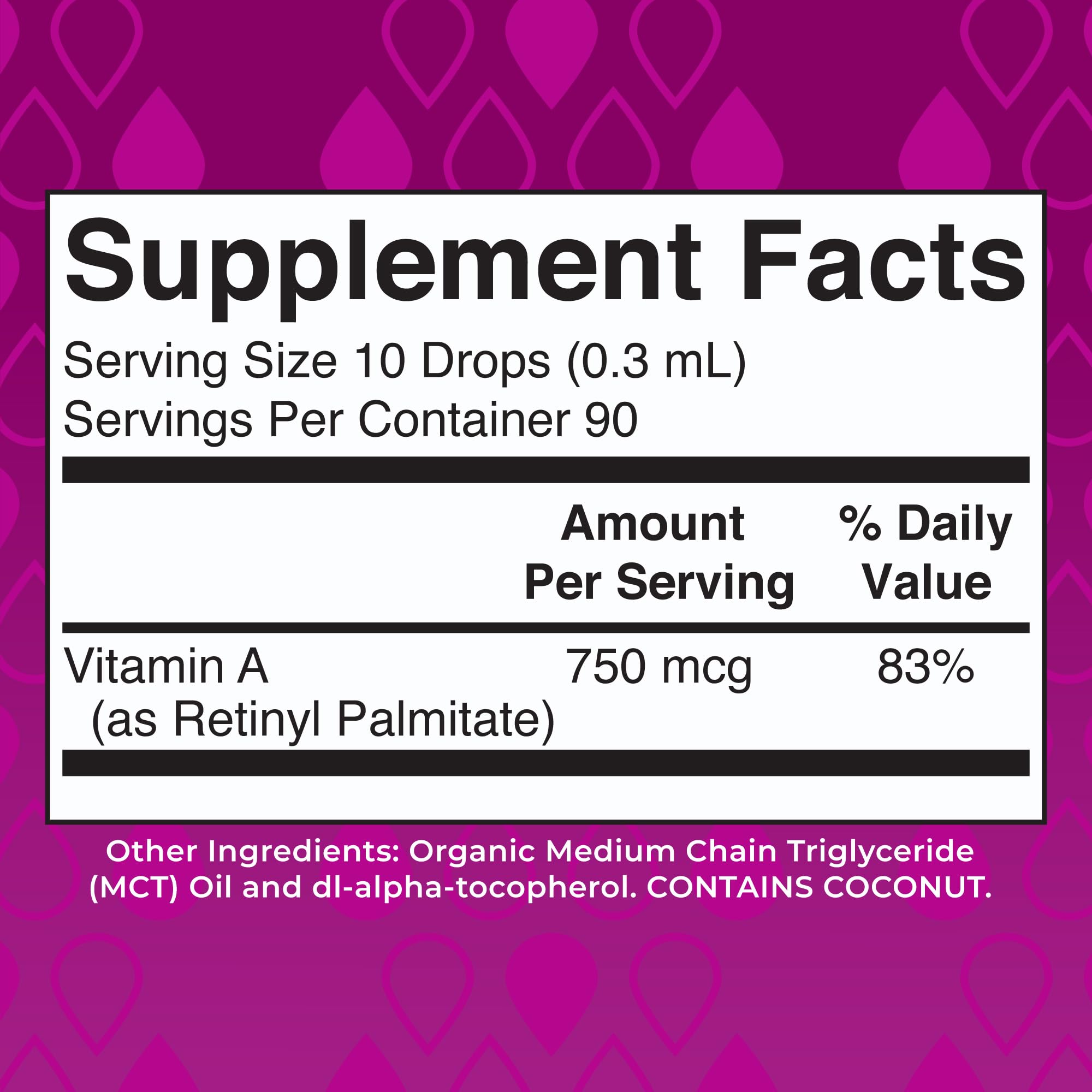MARYRUTH'S Vitamina A líquida lista para mezclar en agua o jugo.