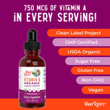 MARYRUTH'S Vitamina A líquida vegana, apta para dietas basadas en plantas.
