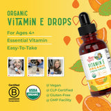 MaryRuth's Vitamina E etiqueta orgánica y certificada por USDA.