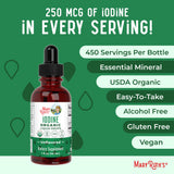 MaryRuth's Yodo gotas orgánico: certificado USDA Orgánico