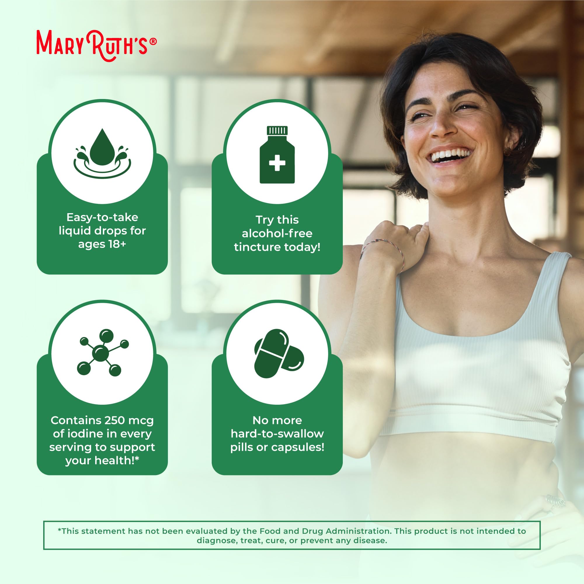 MaryRuth's Yodo gotas vegano: fórmula 100% vegetal