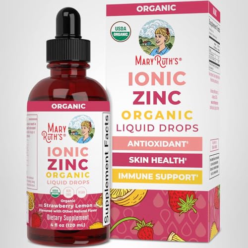 MaryRuth's zinc líquido, envase de 4 oz, almacenamiento cómodo.