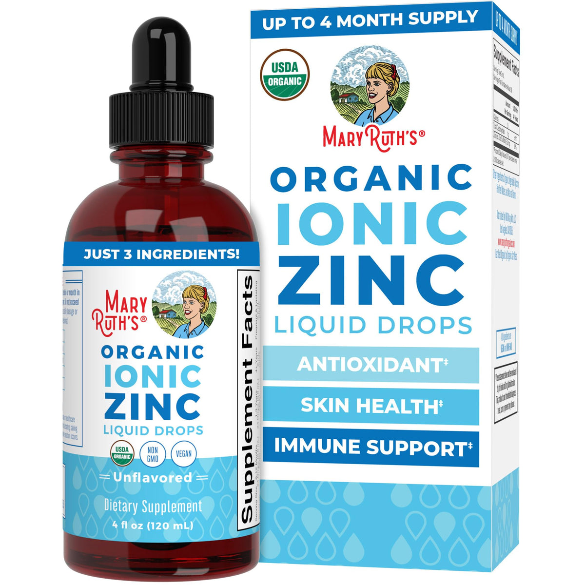 MaryRuth's Zinc Líquido en frasco de 4 oz para uso diario