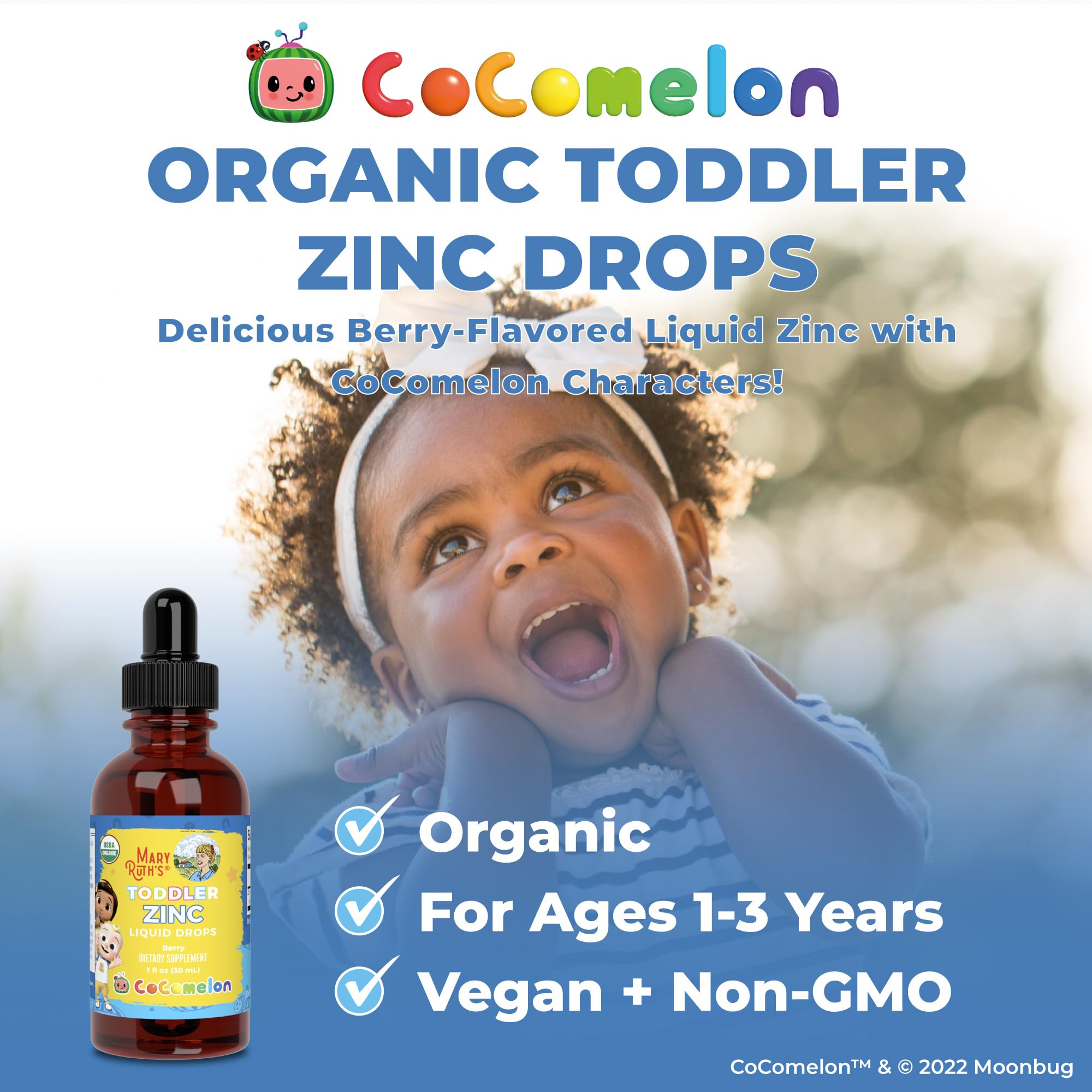 MaryRuth's zinc para niños pequeños, sin gluten