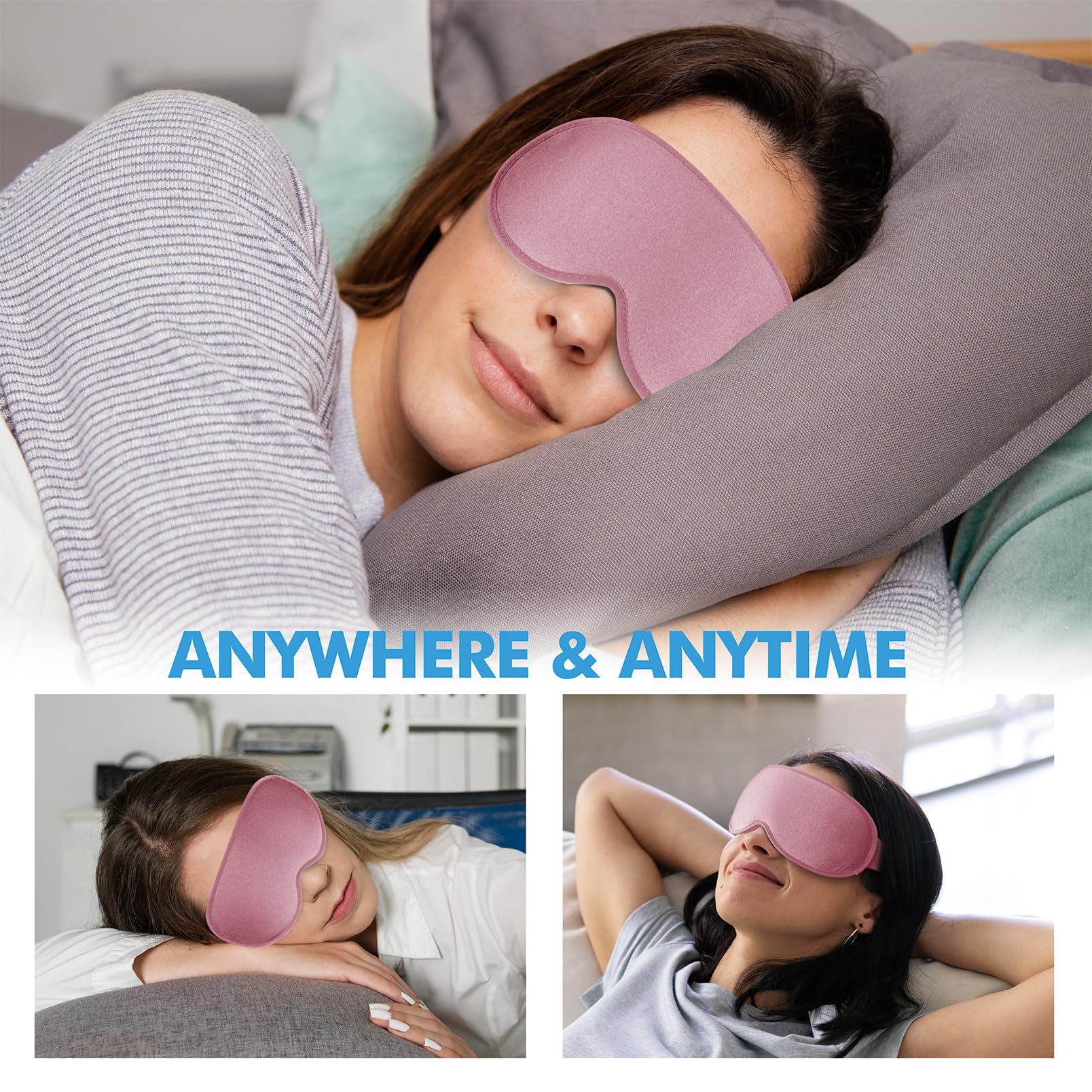 Albatross Health New England mascara-ojos rosa banda ajustable para adaptarse
