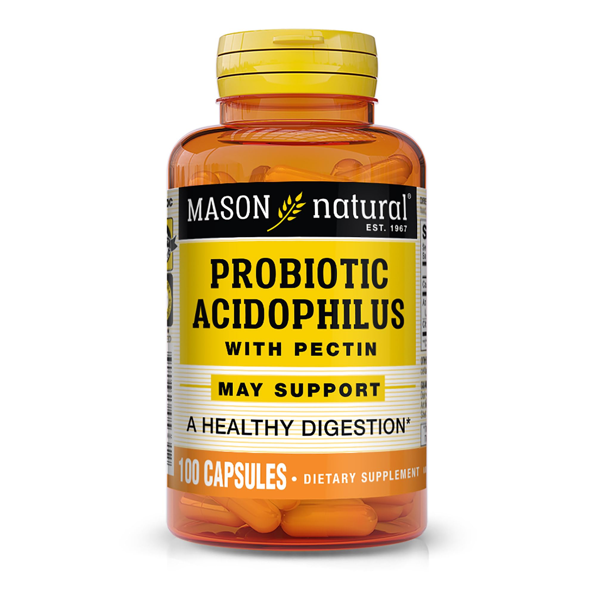 Mason Natural Acidophilus: cápsulas para apoyar el equilibrio intestinal.