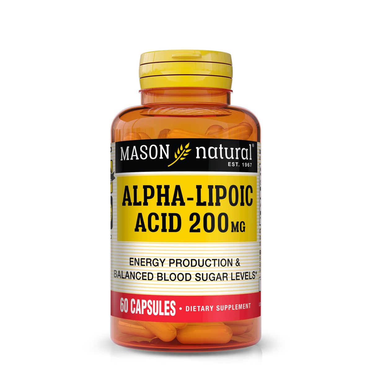 Cápsula Mason Natural de alfa lipóico 200 mg para apoyar la energía
