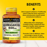 Botella Mason Natural Ashwagandha de 60 días para uso diario.