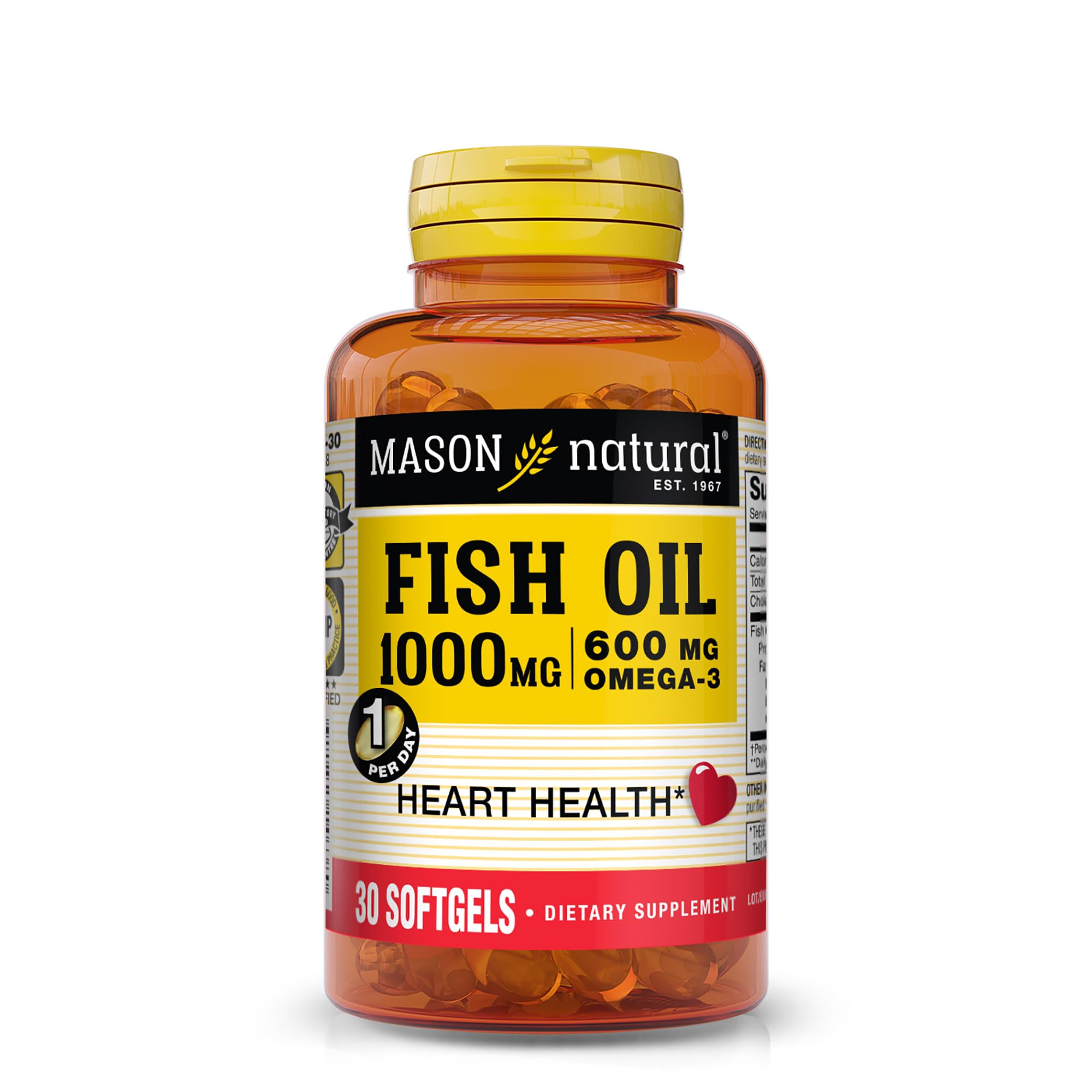 Mason Natural cápsulas omega-3 1000 mg para aporte diario de EPA y DHA