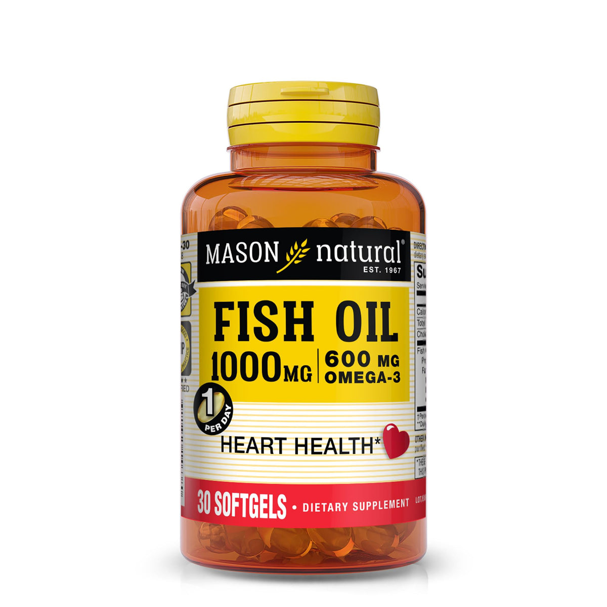 Mason Natural cápsulas omega-3 1000 mg para aporte diario de EPA y DHA